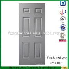 6-Panel Primed White entry steel door